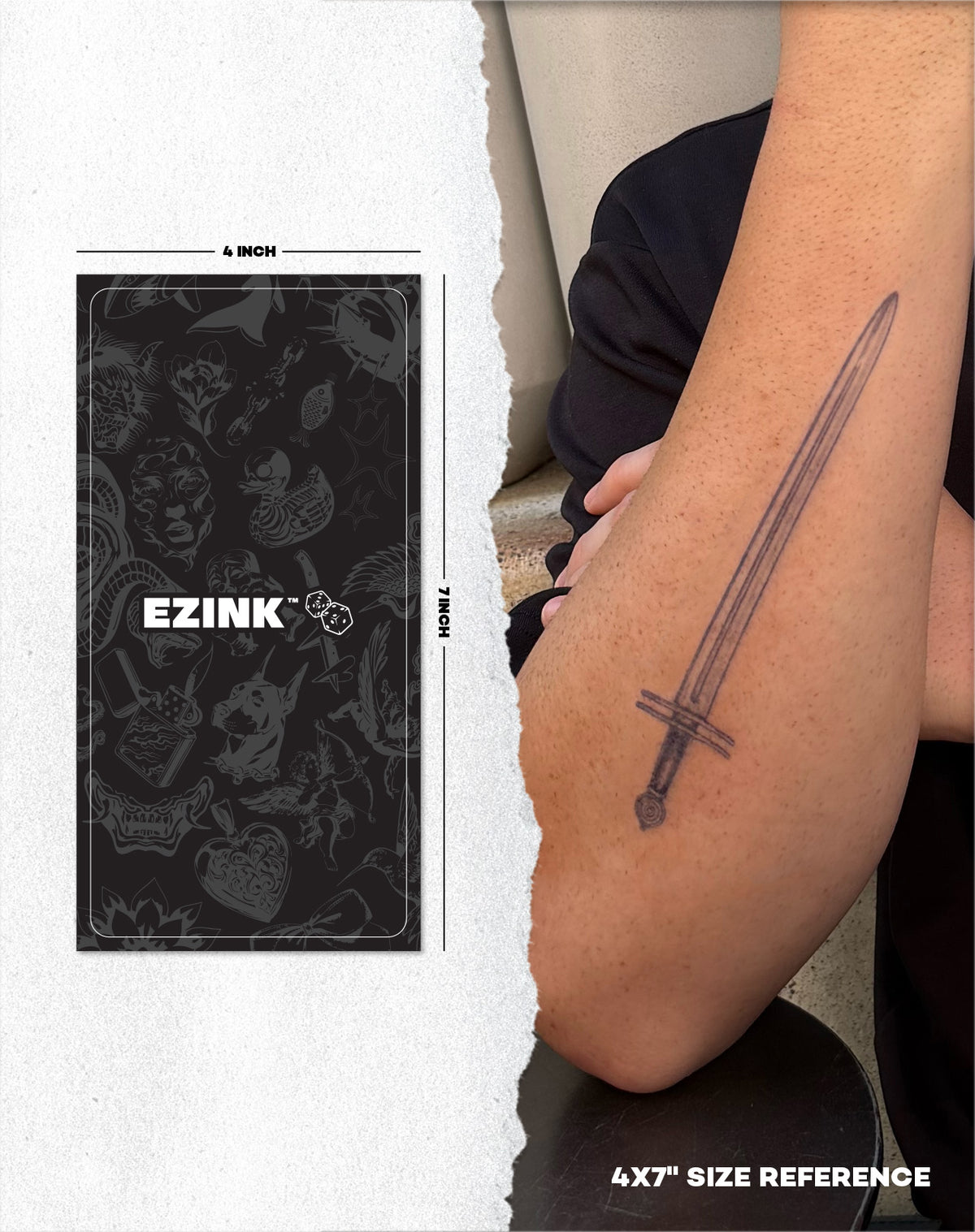 Custom Large Tattoo (4×7”)
