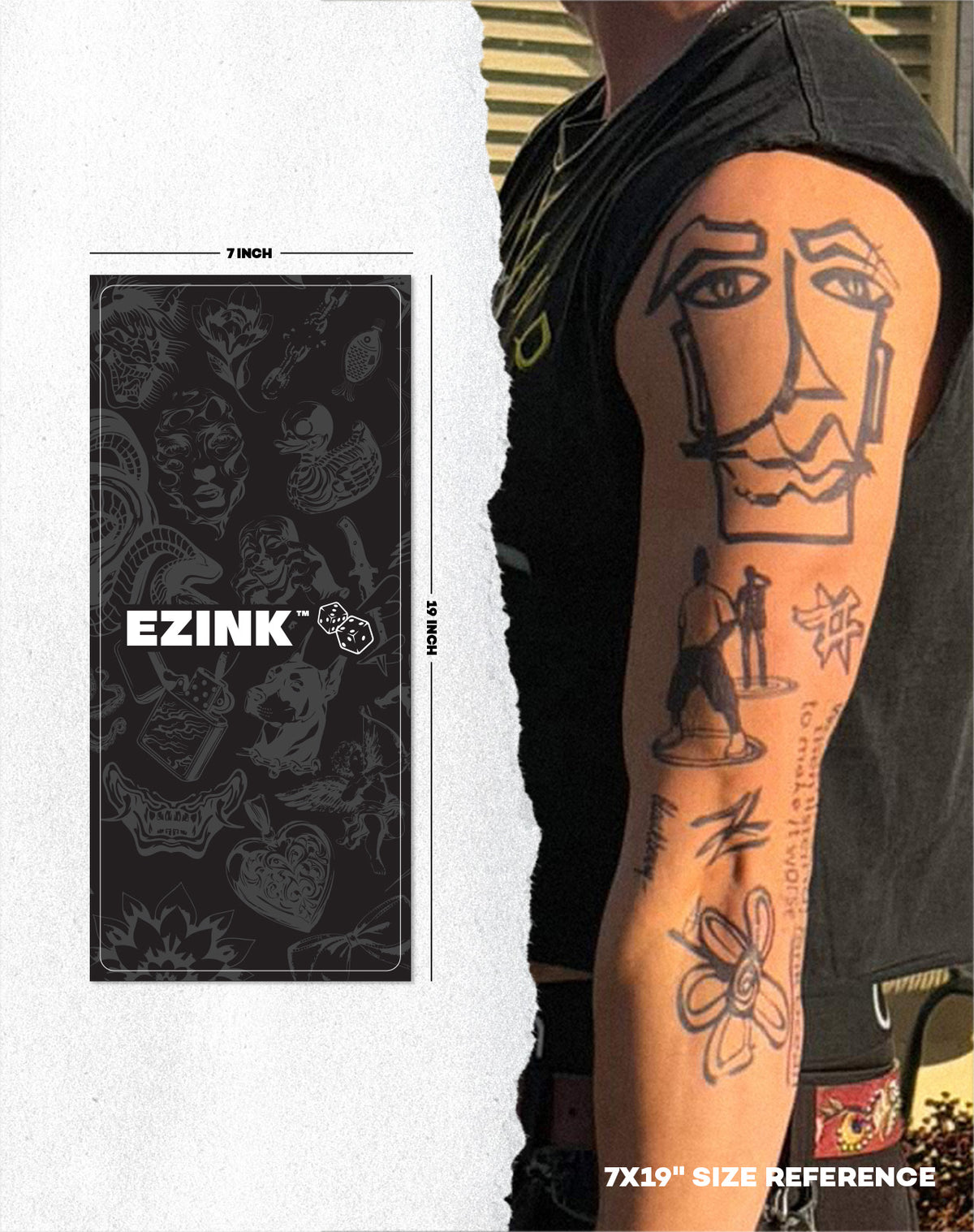 Custom Sleeve Tattoo (7×19”)